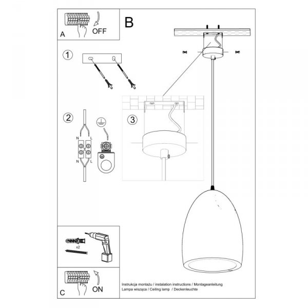 Lampa wisząca ceramiczna BUKANO