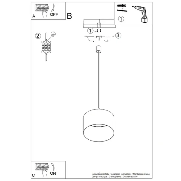 Lampa wisząca NEVIA granat