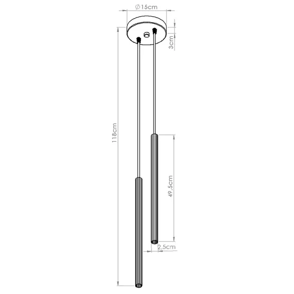 Lampa wisząca ARCHE 2P czarna