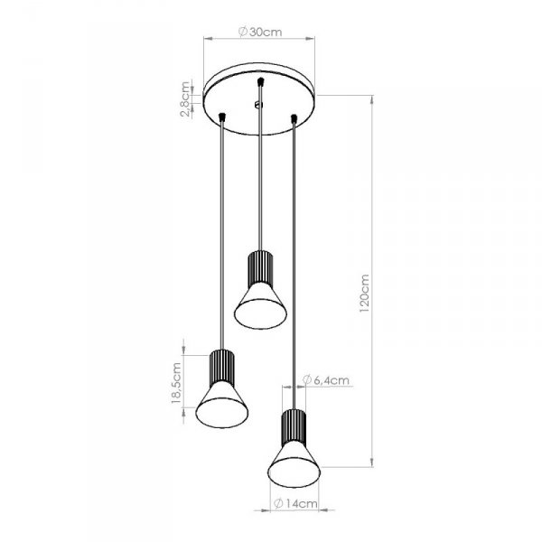Lampa wisząca ESTRIA 3P beżowa/zielona oliwka