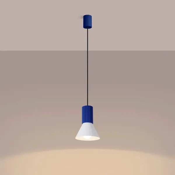 Lampa wisząca ESTRIA 1 biała/ultramaryna