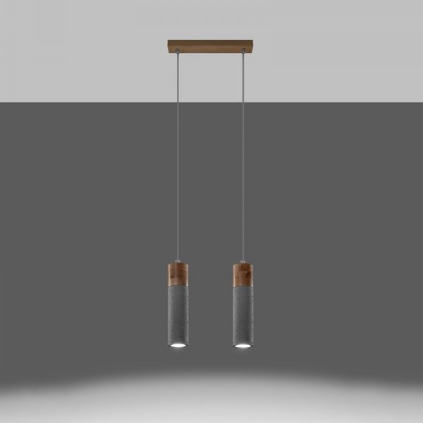 Lampa wisząca ZANE 2 szara