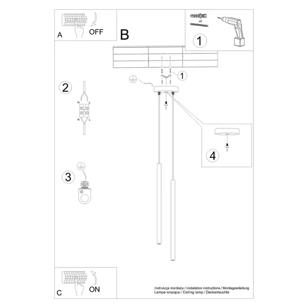 Lampa wisząca PASTELO 2 różowa