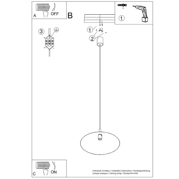 Lampa wisząca NOX 40 ochra czerwona