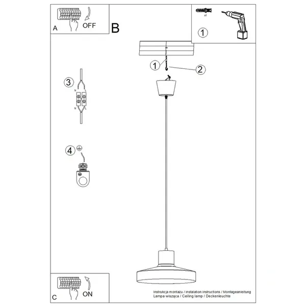Lampa wisząca BILO szałwiowa