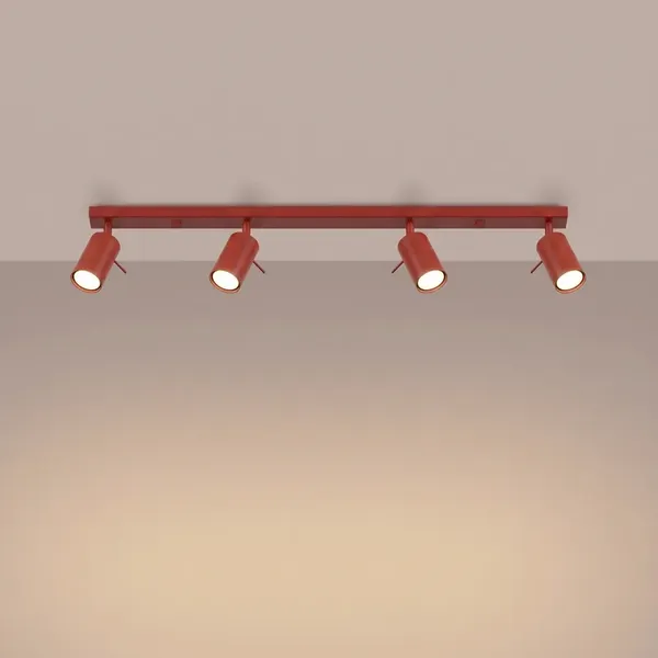 Plafon RING 4L czerwony
