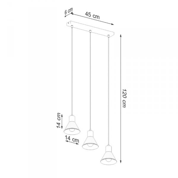 Lampa wisząca TALEJA 3 biała [E27]