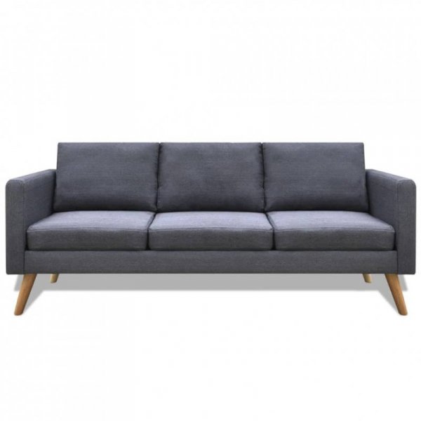 Sofa 3-osobowa, materiałowa, ciemnoszara