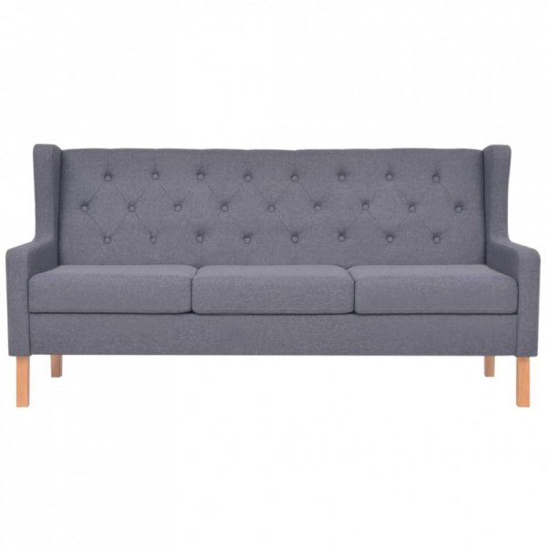 3-osobowa sofa tapicerowana tkaniną, szara