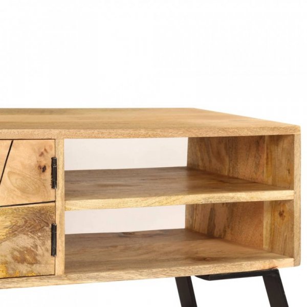 Szafka pod telewizor, lite drewno mango, 140 x 30 x 40 cm