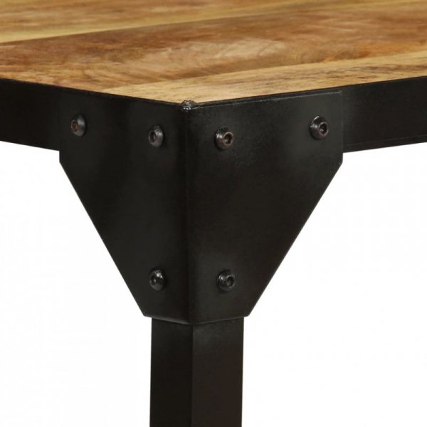 Stolik kawowy, surowe drewno mango i stal, 110 cm