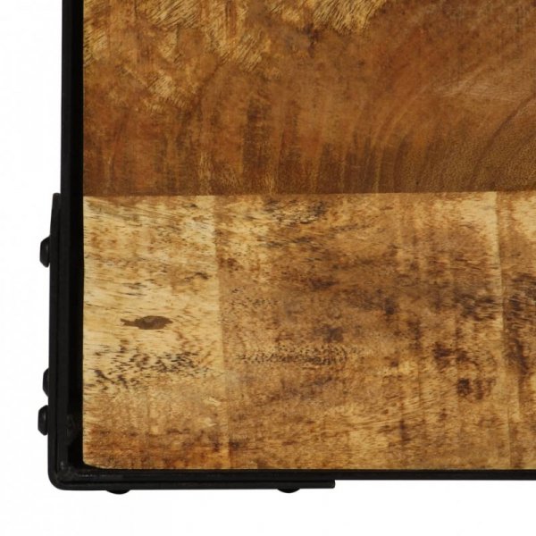 Stolik kawowy, surowe drewno mango i stal, 110 cm