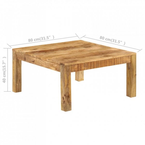 Stolik kawowy z litego drewna mango, 80 x 80 x 40 cm