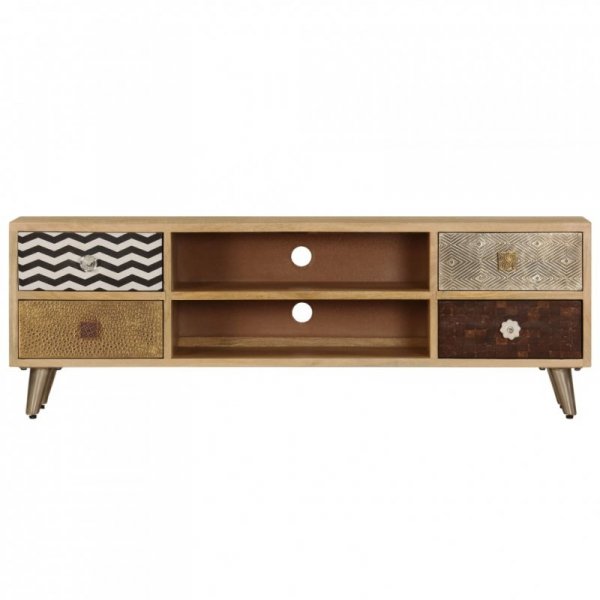 Szafka pod TV, 120x30x40 cm, lite drewno mango