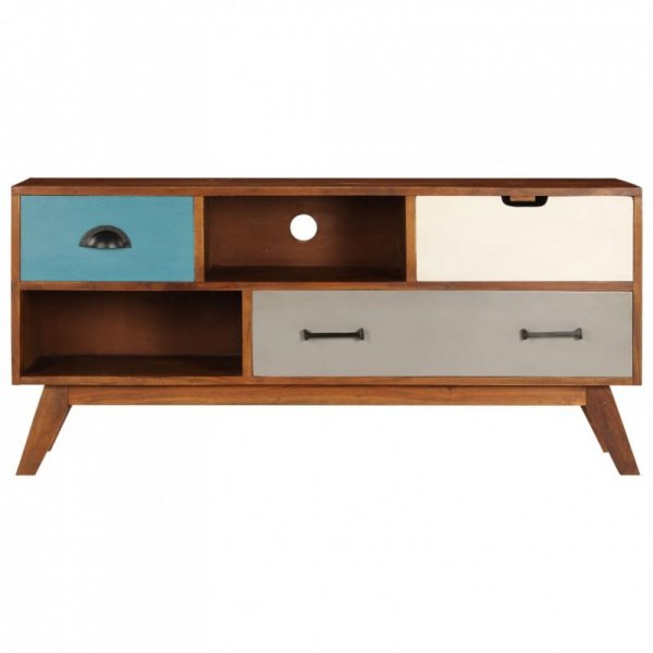Szafka pod TV z 3 szufladami, 110x35x50 cm, drewno akacjowe