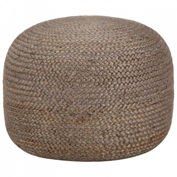 Ręcznie robiony puf, jasnoszary, 45 x 30 cm, juta
