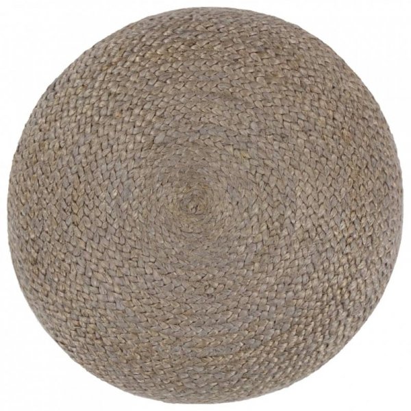 Ręcznie robiony puf, jasnoszary, 45 x 30 cm, juta
