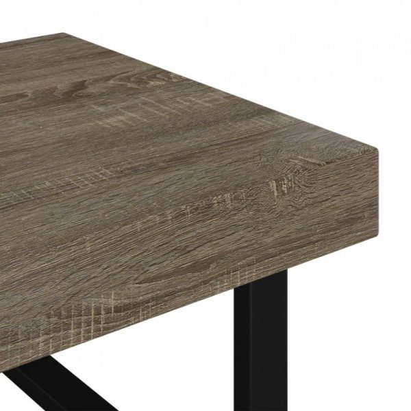 Stolik kawowy, szaro-czarny, 120x60x40 cm, MDF i żelazo