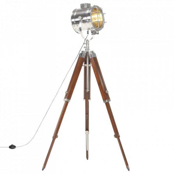 Lampa podłogowa na trójnogu, lite drewno mango, 165 cm
