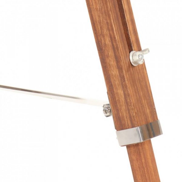 Lampa podłogowa na trójnogu, brązowo-czarna, tek, 141 cm