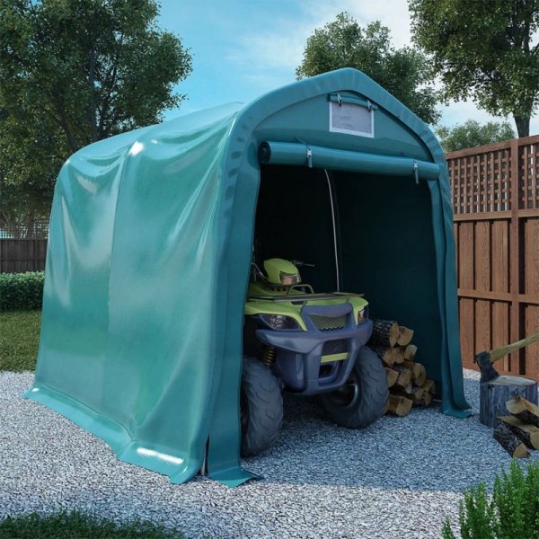 Namiot garażowy z PVC, 2,4 x 2,4 m, zielony
