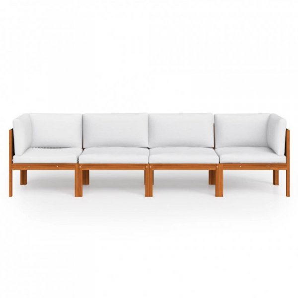 4-osobowa sofa ogrodowa z poduszkami, lite drewno akacjowe