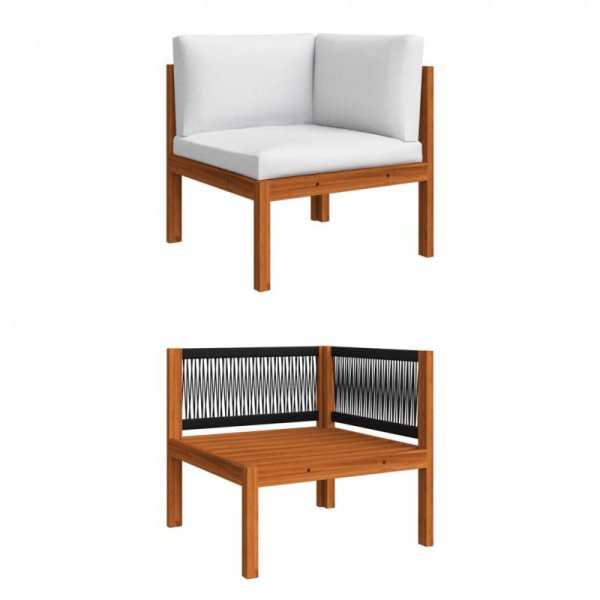 4-osobowa sofa ogrodowa z poduszkami, lite drewno akacjowe