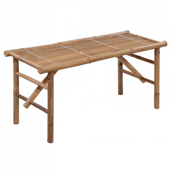Składana ławka ogrodowa z poduszką, 118 cm, bambusowa