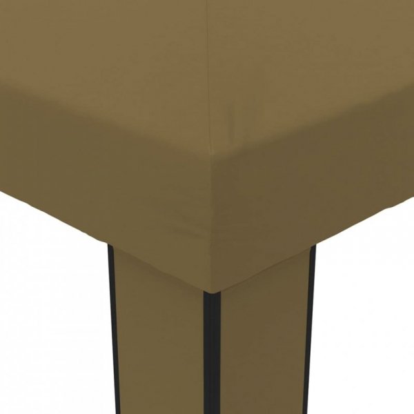 Altana z podwójnym dachem i sznurem lampek LED 3x3x2,7 m, taupe