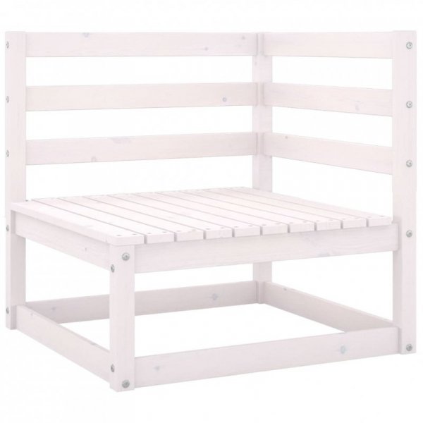 4-osobowa sofa ogrodowa, biała, lite drewno sosnowe
