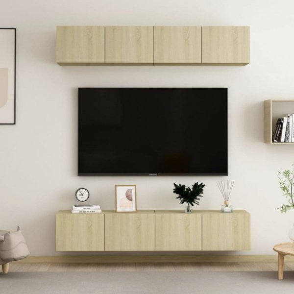 Szafki TV, 4 szt., dąb sonoma, 80x30x30 cm