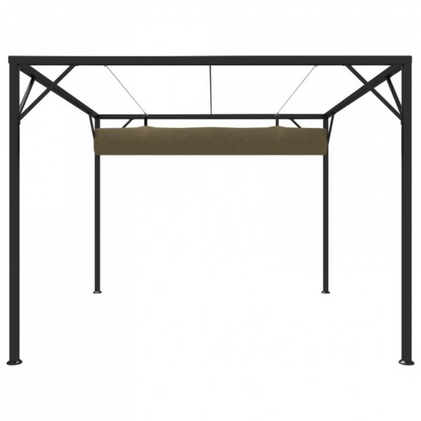 Altana ogrodowa ze zwijanym dachem, 3x3 m, taupe, 180 g/m²