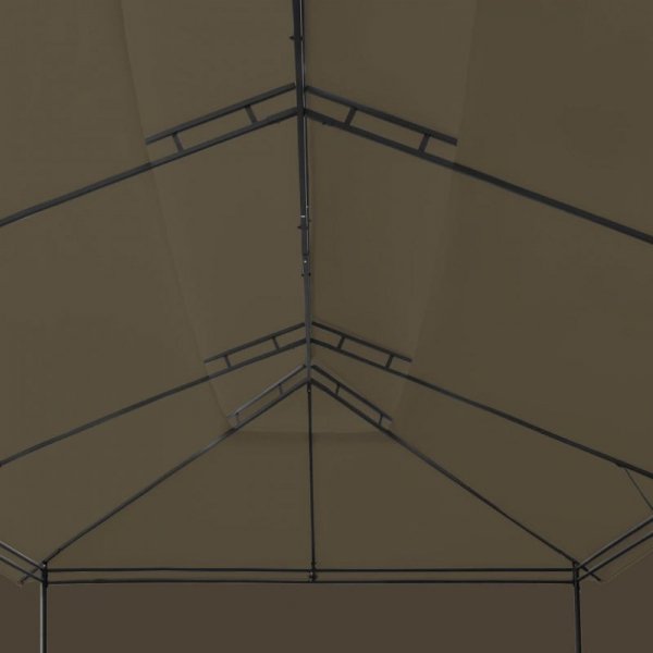 Altana z zasłonami, 600x298x270 cm, kolor taupe, 180 g/m²