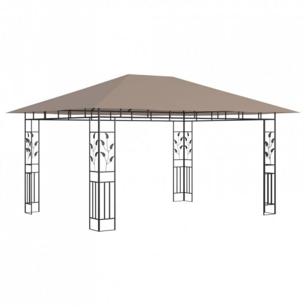 Altana ogrodowa z moskitierą, 4x3x2,73 m, kolor taupe, 180 g/m²