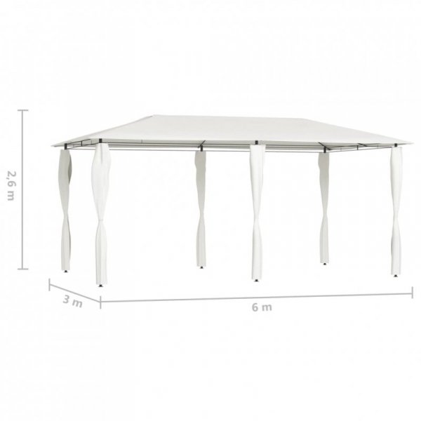 Altana z pokryciem słupków 2,98x5,3x2,59 m, kremowa, 160 g/m²