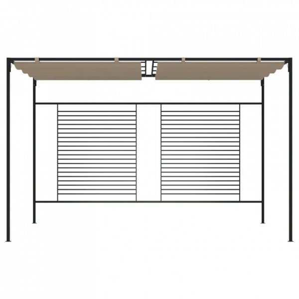 Altana ogrodowa ze zwijanym dachem, 3x4x2,3 m, taupe, 180 g/m²