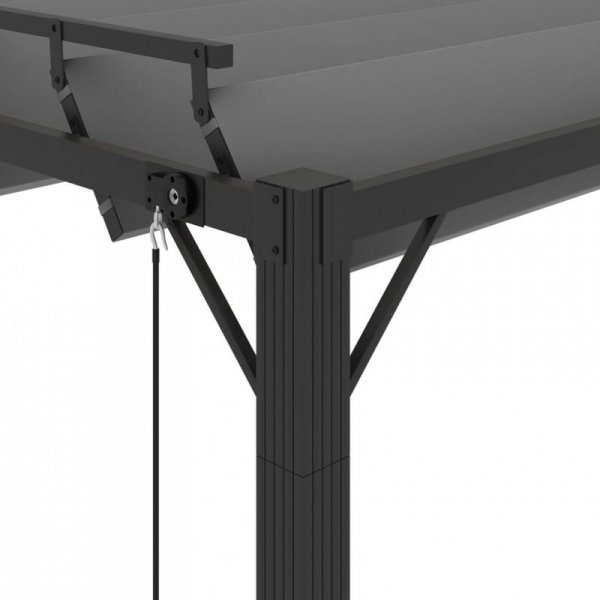 Altana z żaluzjowym dachem 3x3 m, antracyt, tkanina i aluminium