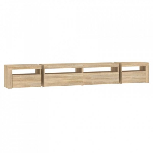 Szafka pod TV z oświetleniem LED, dąb sonoma, 270x35x40 cm