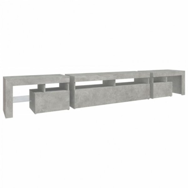 Szafka pod TV z oświetleniem LED, szarość betonu, 260x36,5x40cm