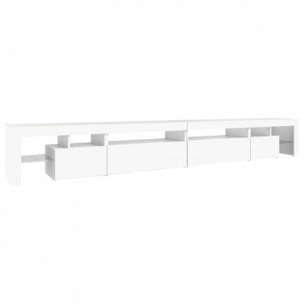 Szafka pod TV z oświetleniem LED, biała, 290x36,5x40 cm