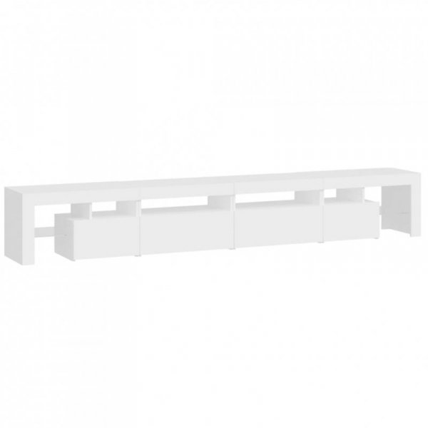 Szafka pod TV z oświetleniem LED, biała, 260x36,5x40 cm