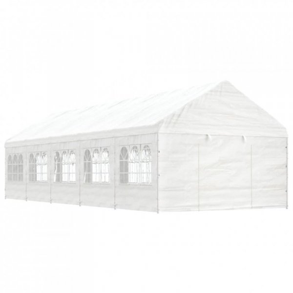 Namiot ogrodowy z dachem, biały, 11,15x4,08x3,22 m, polietylen