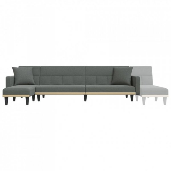 Sofa rozkładana L, ciemnoszara, 275x140x70 cm, tkanina