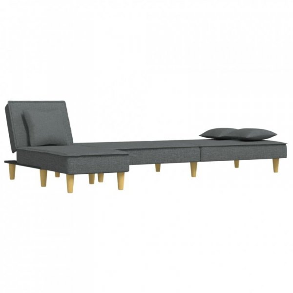 Sofa rozkładana L, ciemnoszara, 255x140x70 cm, tkanina