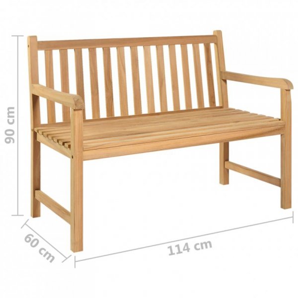 Ławka ogrodowa, 114 cm, lite drewno tekowe