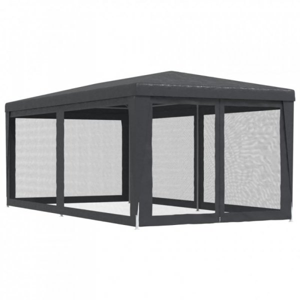 Namiot imprezowy z 6 ścianami z siatki, antracyt, 3x6 m, HDPE