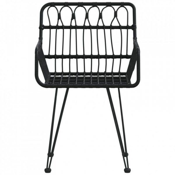 Krzesła ogrodowe, 2 szt., czarne, 56x64x80 cm, rattan PE