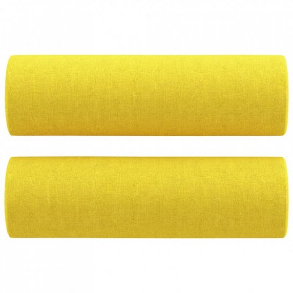2-osobowa sofa z poduszkami, jasnożółta, 120 cm, tkanina