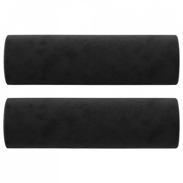 2-osobowa sofa z poduszkami, czarna, 120 cm, aksamit