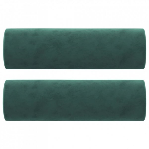 2-osobowa sofa z poduszkami, ciemnozielona, 140 cm, aksamit